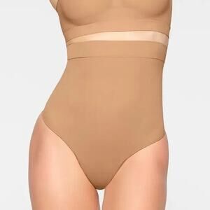 SKIMS Everyday Sculpt High Waist Thong Compression Shapewear in Ochre Tan NWT 4X